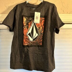 Volcom Graphic Tee in Gray and Orange